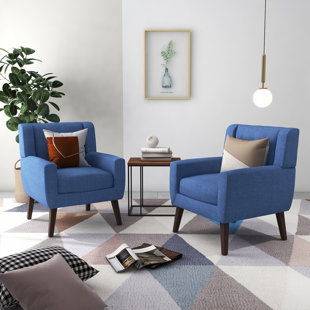 Blue linen best sale accent chair